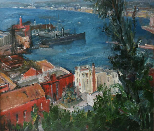 Paesaggio (studio), anni ’30, olio su tavola cm 50,5x55,5, esposta ad un Premio Castellammare